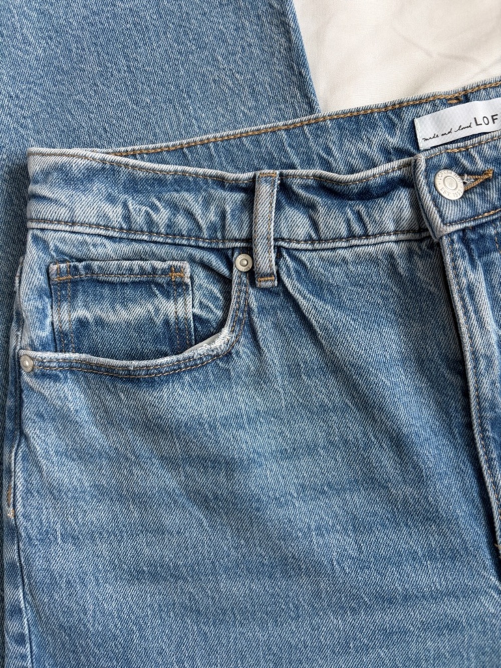 Loft High-Rise Wide Leg Jeans in Vintage Indigo - Picture 6 of 9